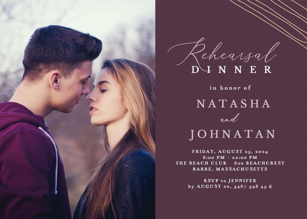 Fab dinner - rehearsal dinner party invitation